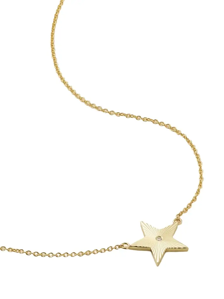 Jennifer Meyer Mini 70s Star 18-karat Gold Diamond Necklace
