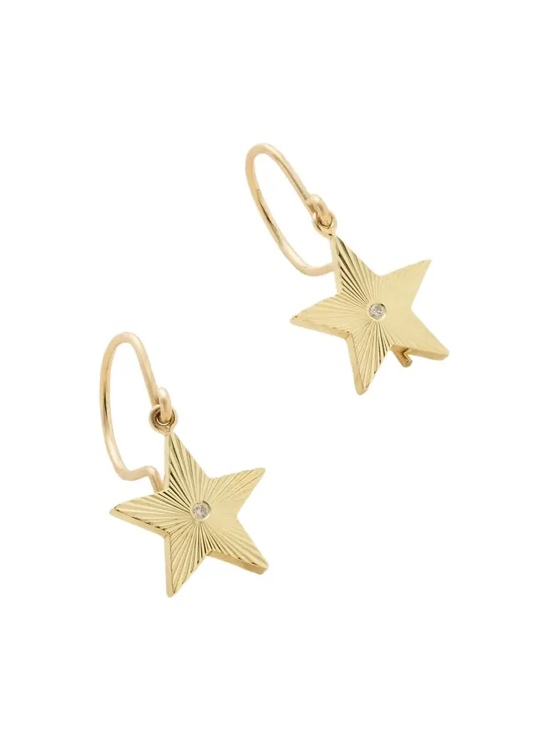 Jennifer Meyer Mini 70s Star 18-karat Gold Diamond Earrings
