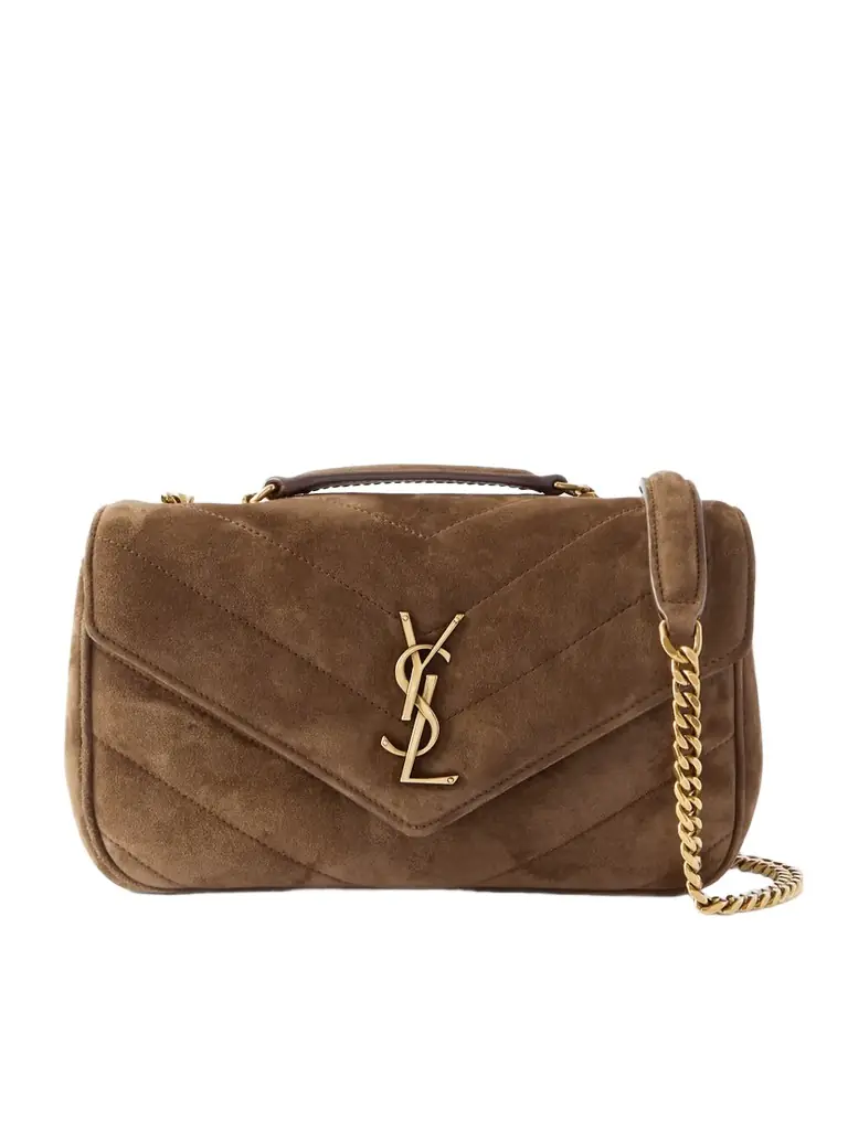 Saint Laurent Loulou Matelassé Suede Shoulder Bag