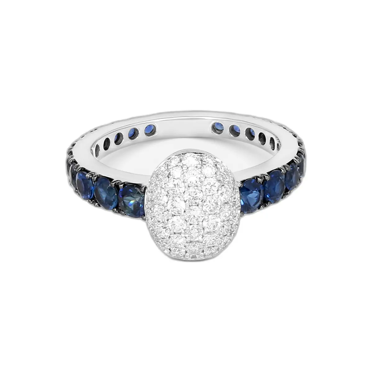 Crivelli Crivelli Girodito 18K White Gold Sapphire & Diamond Ring Sz. 6.75 by The Solist - Women's Jewelry And Watches