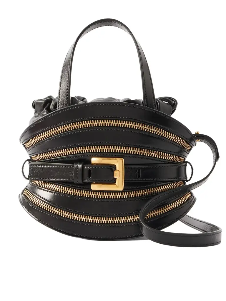 Balmain Shuffle Mini Embellished Leather Shoulder Bag