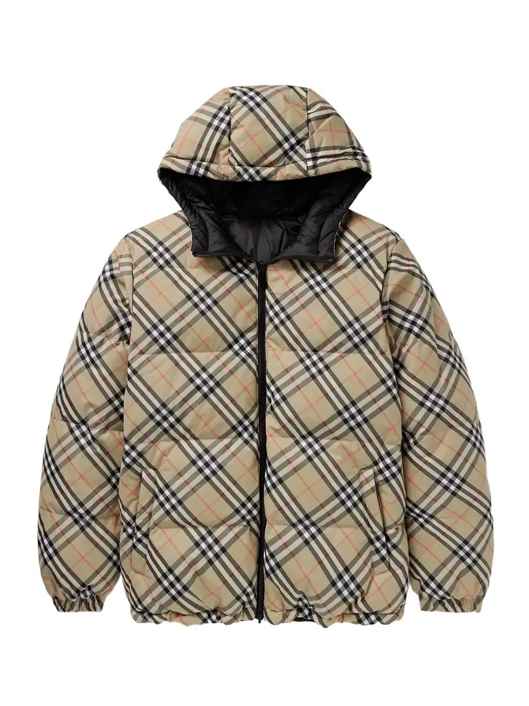 Burberry Reversible Checked Quilted Shell Hooded Down Jacket - Men