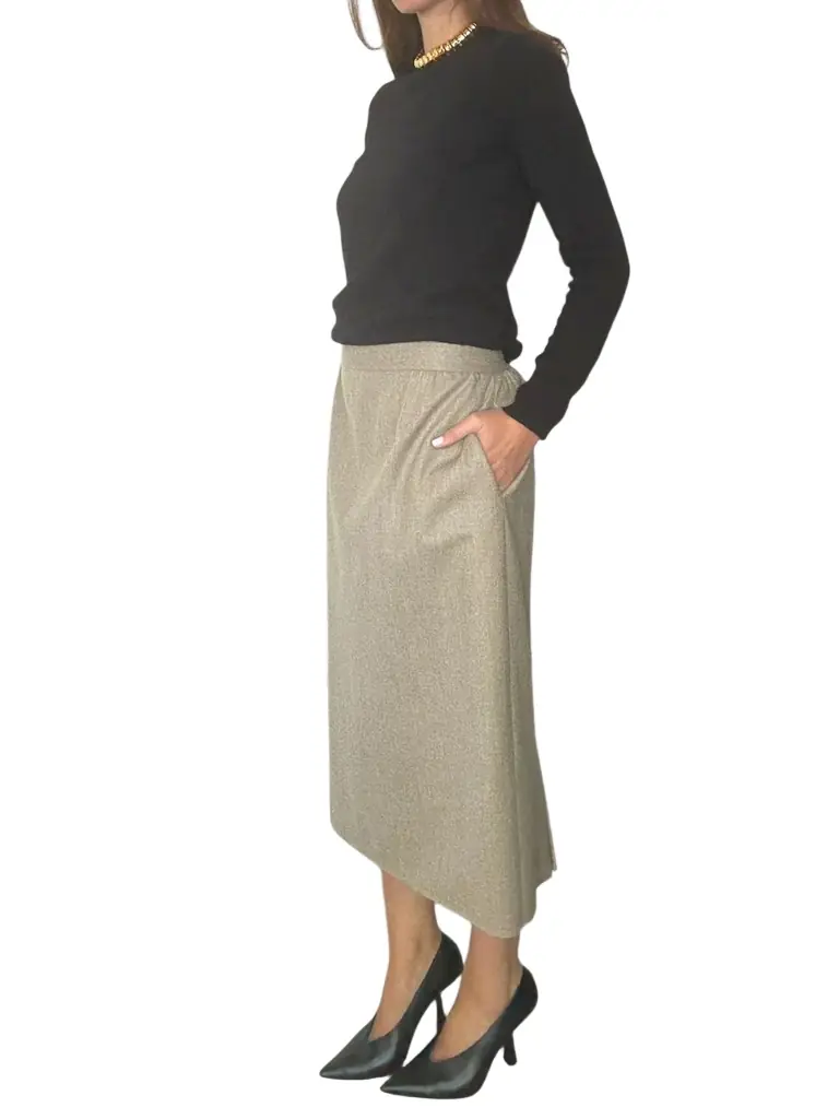 Jen Wonders Studio Taupe Pencil Skirt