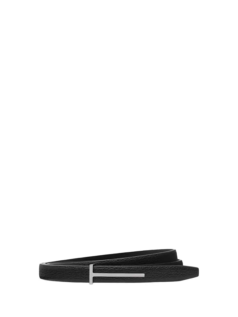 TOM FORD Men's T Leather Belt - Black