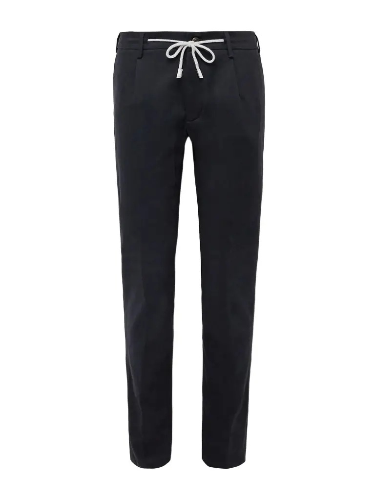 ELEVENTY Slim-Fit Pleated Cotton-Blend Twill Trousers - Men