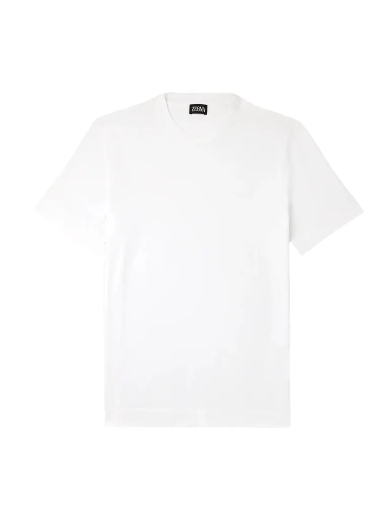 Zegna Slim-Fit Logo-Embroidered Cotton-Jersey T-Shirt - Men