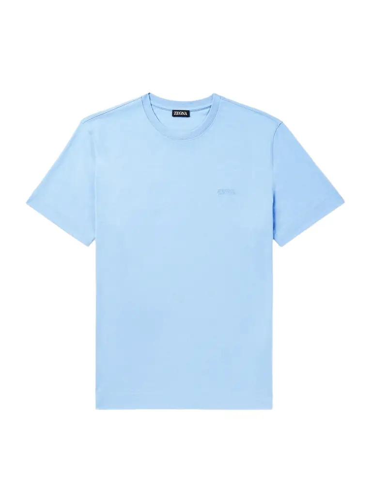 Zegna Logo-Embroidered Cotton-Jersey T-Shirt - Men