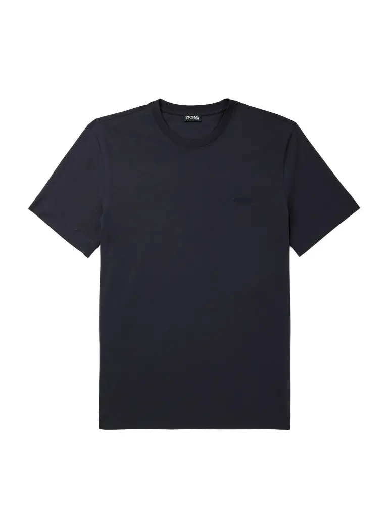 Zegna Logo-Embroidered Cotton-Jersey T-Shirt - Men