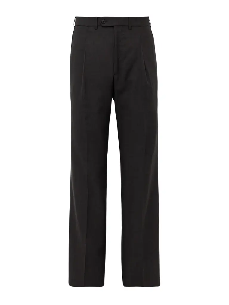 Saman Amel Straight-Leg Pleated Wool-Blend Suit Trousers - Men