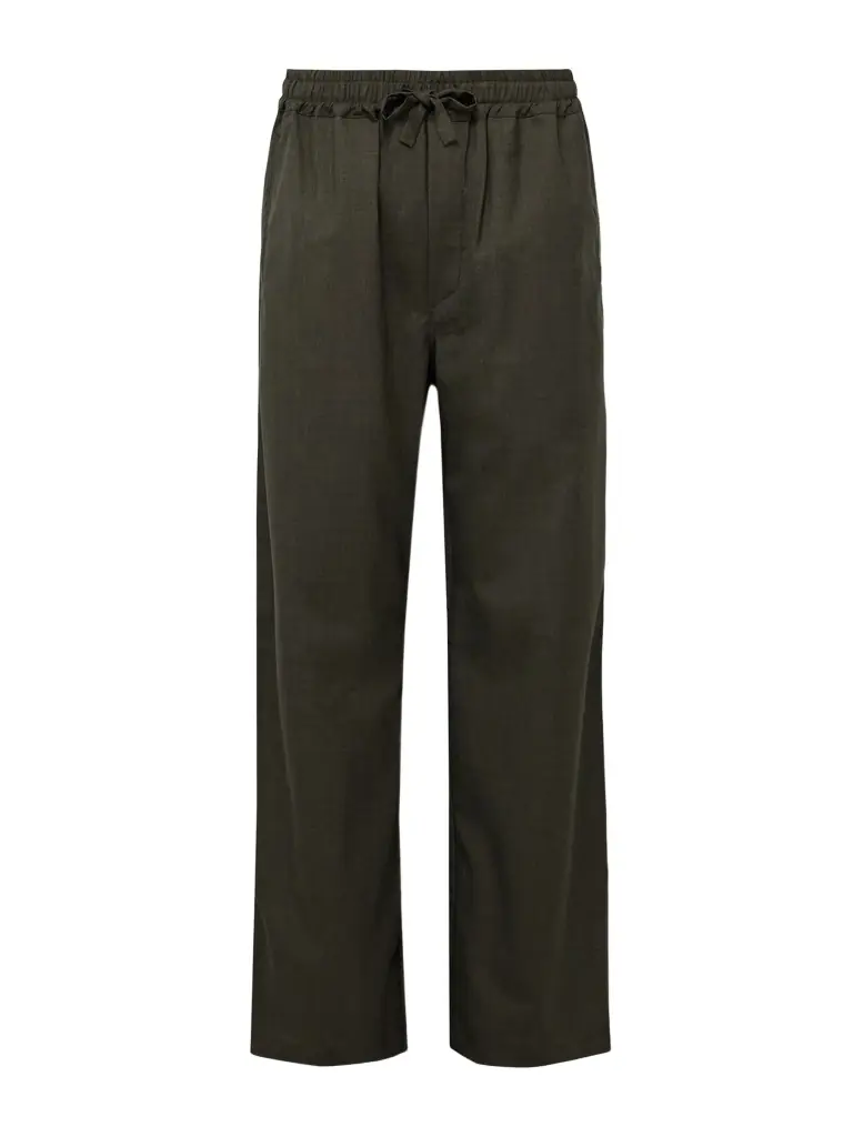 Saman Amel Straight-Leg Wool Drawstring Trousers - Men