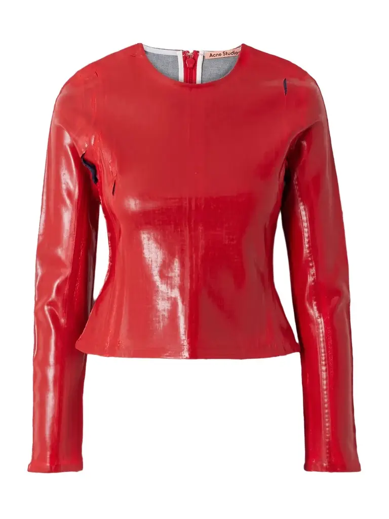 Acne Studios Suna Coated-denim Top