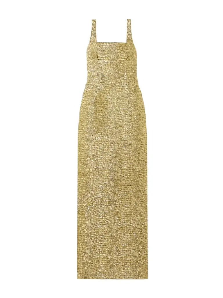 Emilia Wickstead Micheline Metallic Seersucker Gown