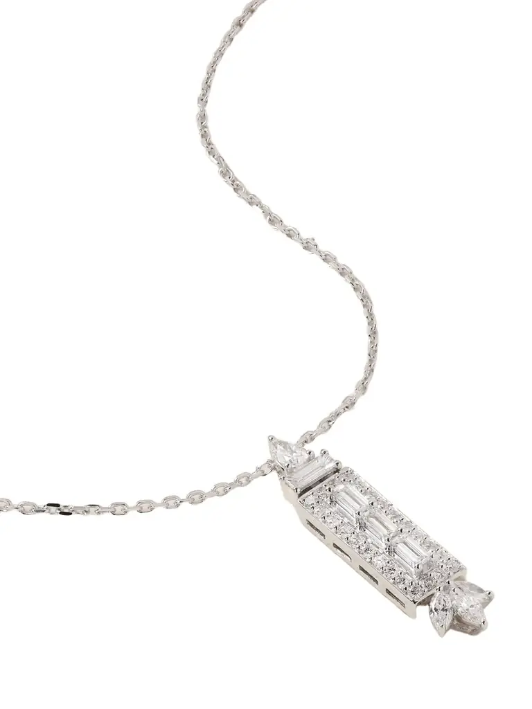 YEPREM 18-karat White Gold Diamond Necklace