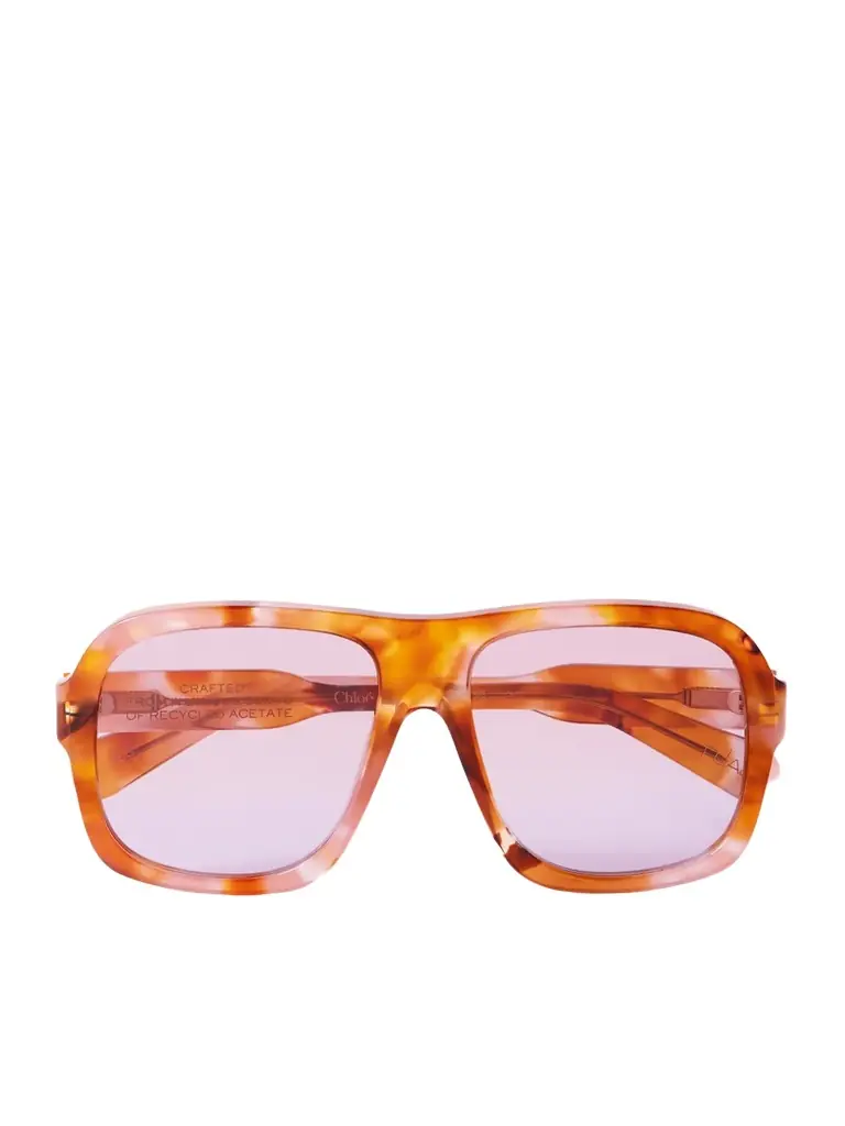 Chloé Gayia Aviator-style Tortoiseshell Acetate Sunglasses