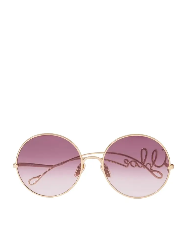 Chloé Iconic Round-frame Gold-tone Sunglasses