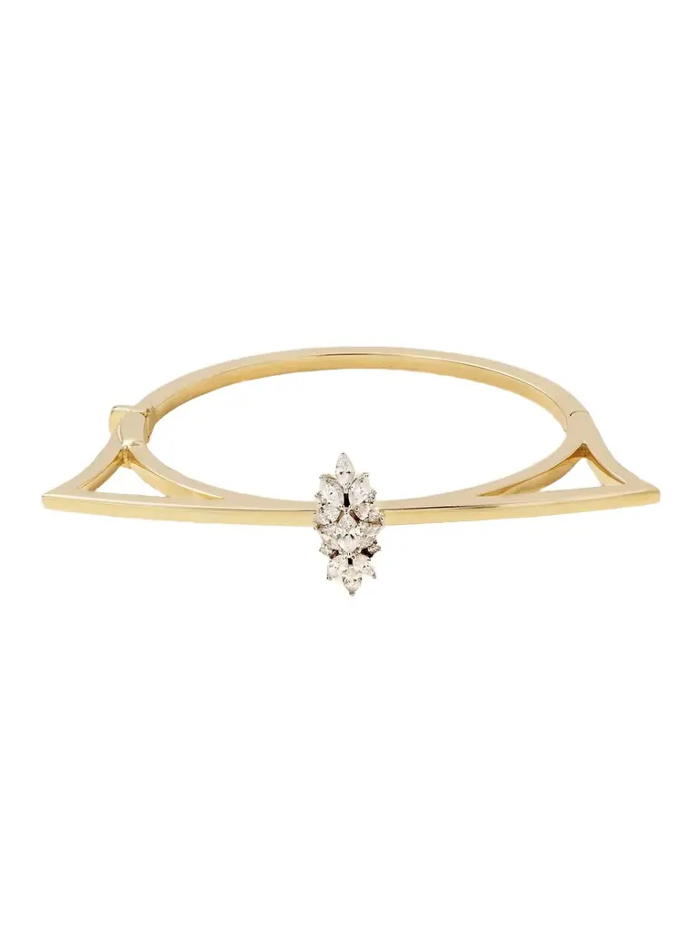 YEPREM Strada 18-karat Yellow And White Gold Diamond Bangle