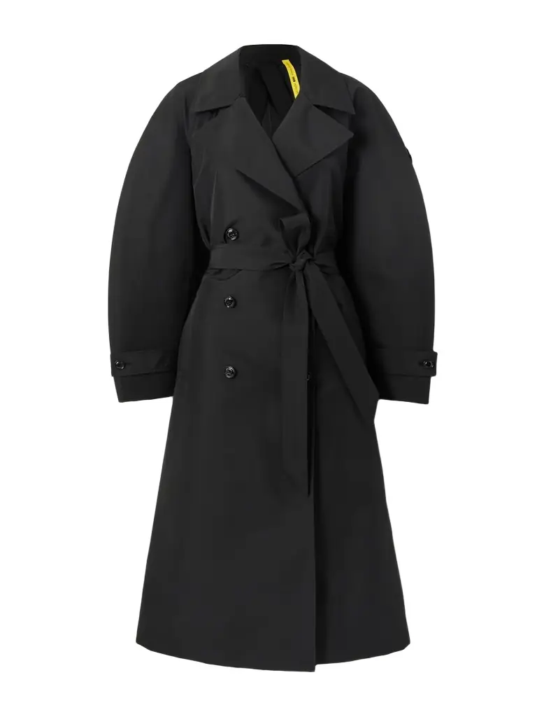 Moncler Genius + Edward Enninful Zake Belted Double-breasted Shell Trench Coat