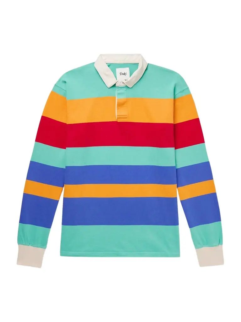 Drake's Striped Cotton-Jersey Polo Shirt - Men