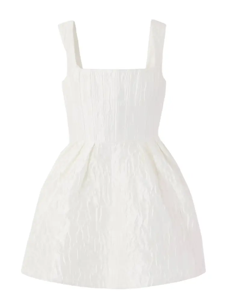 Rebecca Vallance Vanilla Dreams Pleated Cloqué Mini Dress