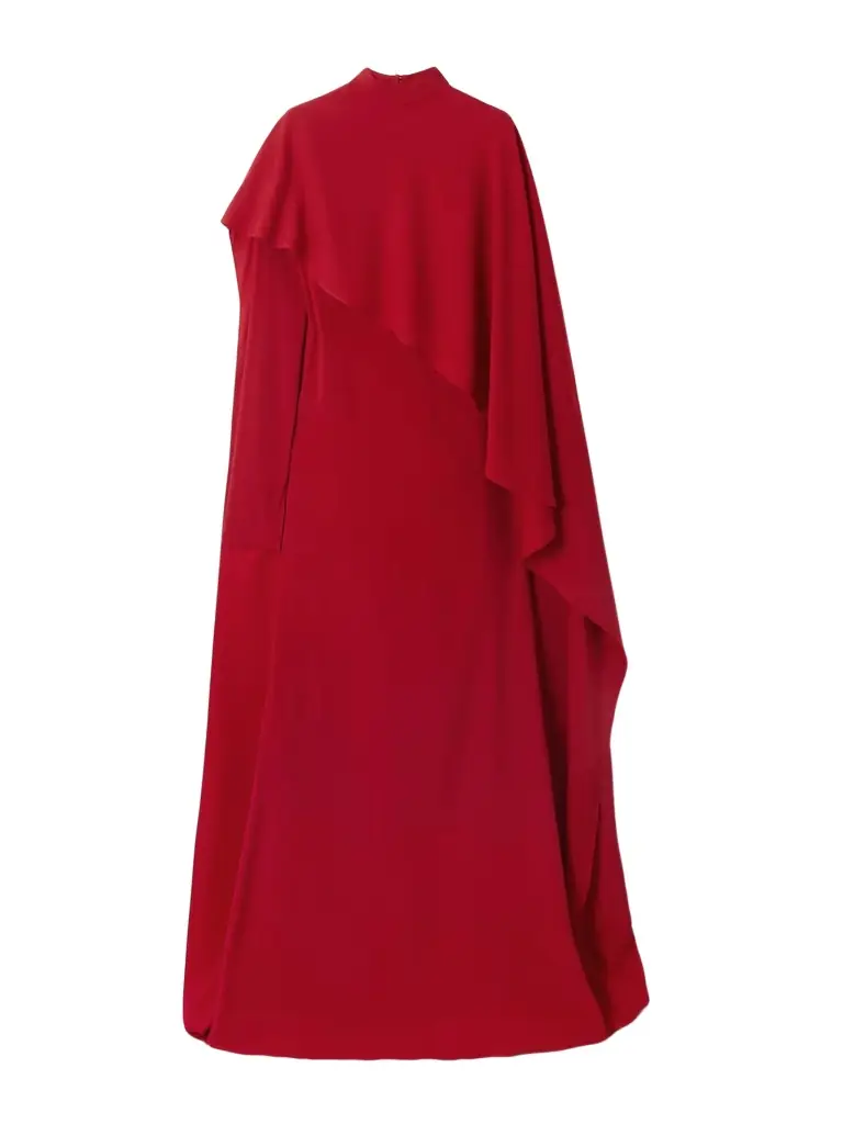 Taller Marmo Carrington Cape-effect Crepe Gown