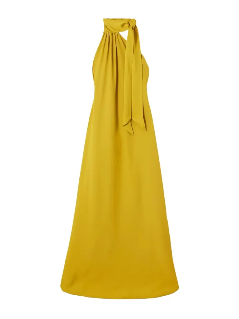 Taller Marmo One-shoulder Scarf-detailed Gathered Crepe-cady Gown