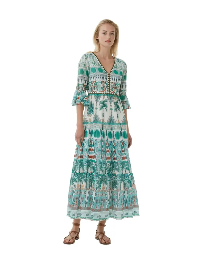 Emporio Sirenuse Bella Dress in Tribal Botanic Print