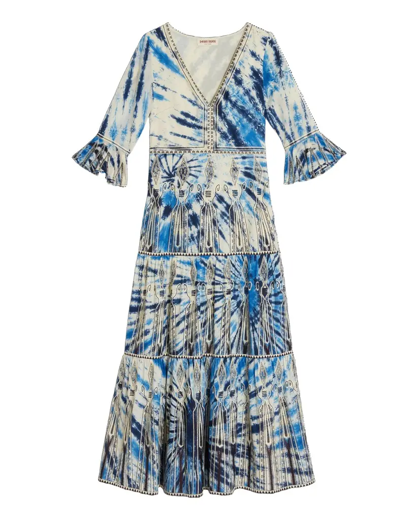 Emporio Sirenuse Bella Dress With Tie Dye Embroidery