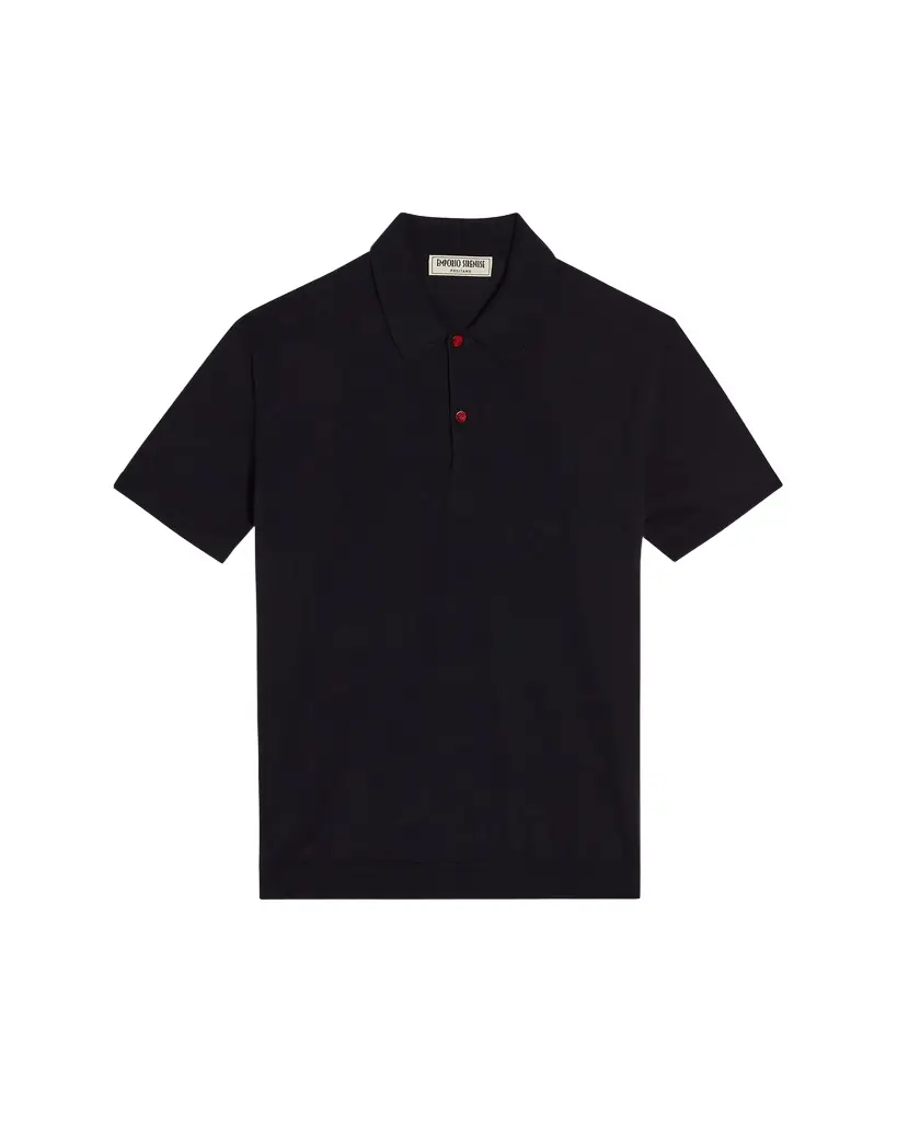 Emporio Sirenuse Knit Cotton Polo Shirt Dark Royal Blue