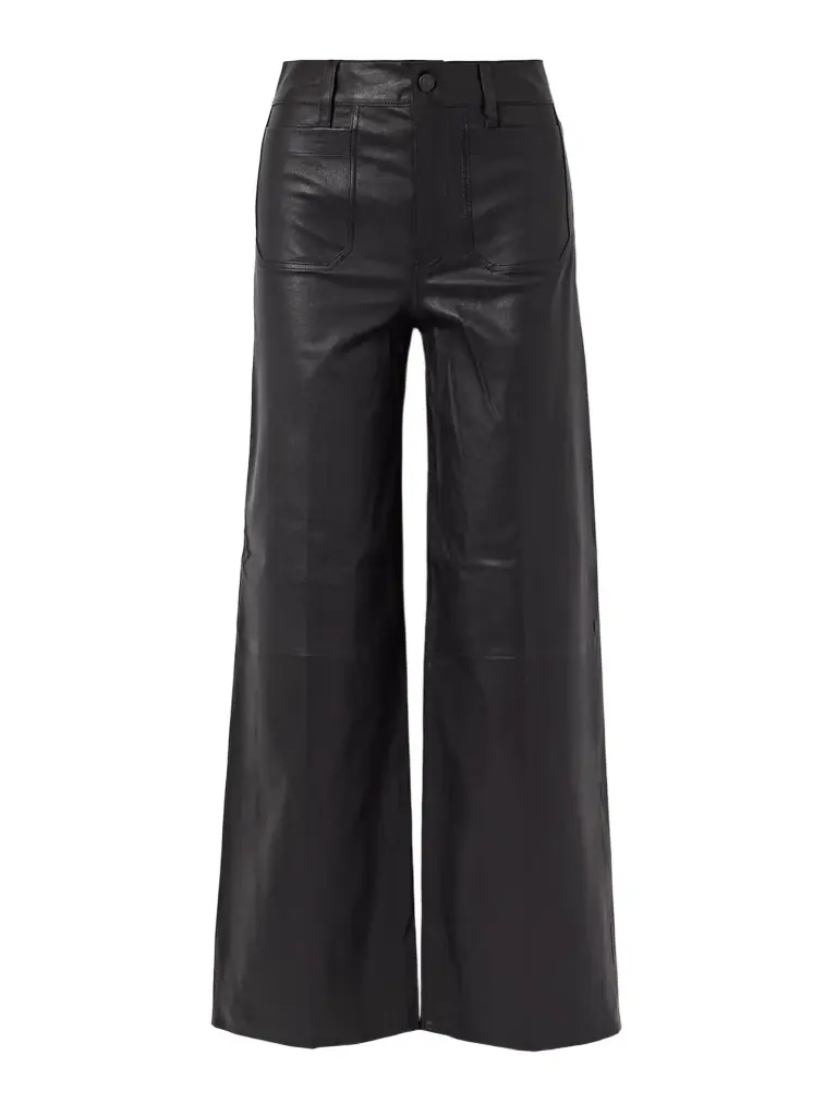 Frame Le Slim Palazzo Modernist Pocket Wide-leg Leather Pants