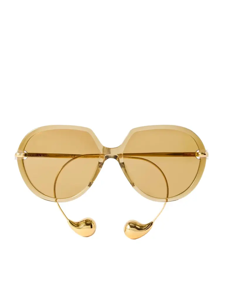 Bottega Veneta Eyewear Drop Round-frame Acetate And Gold-tone Sunglasses
