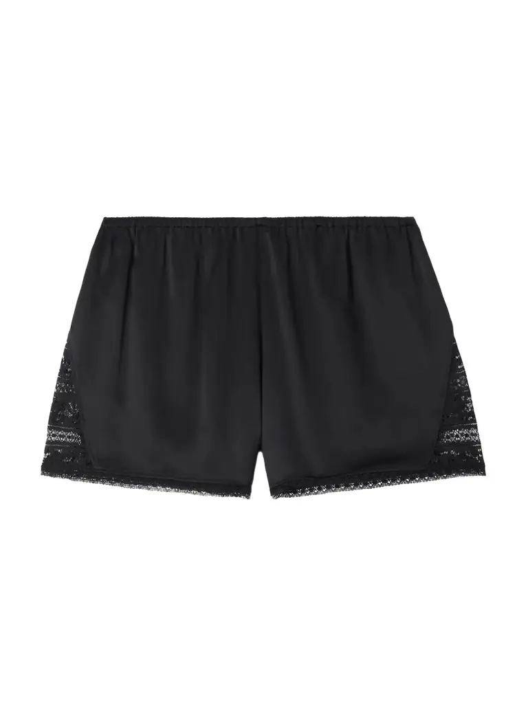 Eres Devoilee Lace-trimmed Silk-satin Shorts