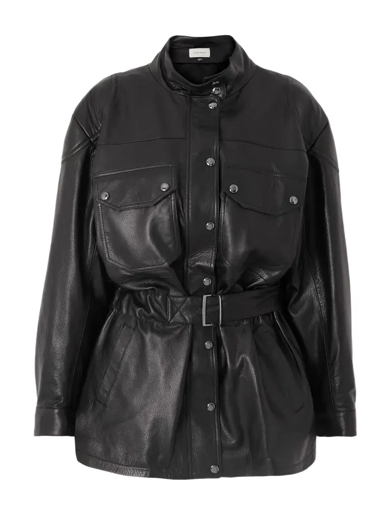 Magda Butrym Belted Leather Jacket