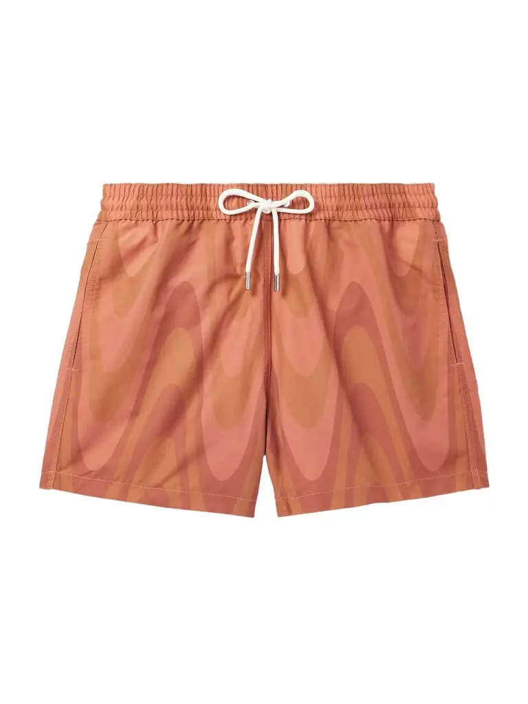 Frescobol Carioca Rio Straight-Leg Mid-Length Printed Recycled Swim Shorts - Men
