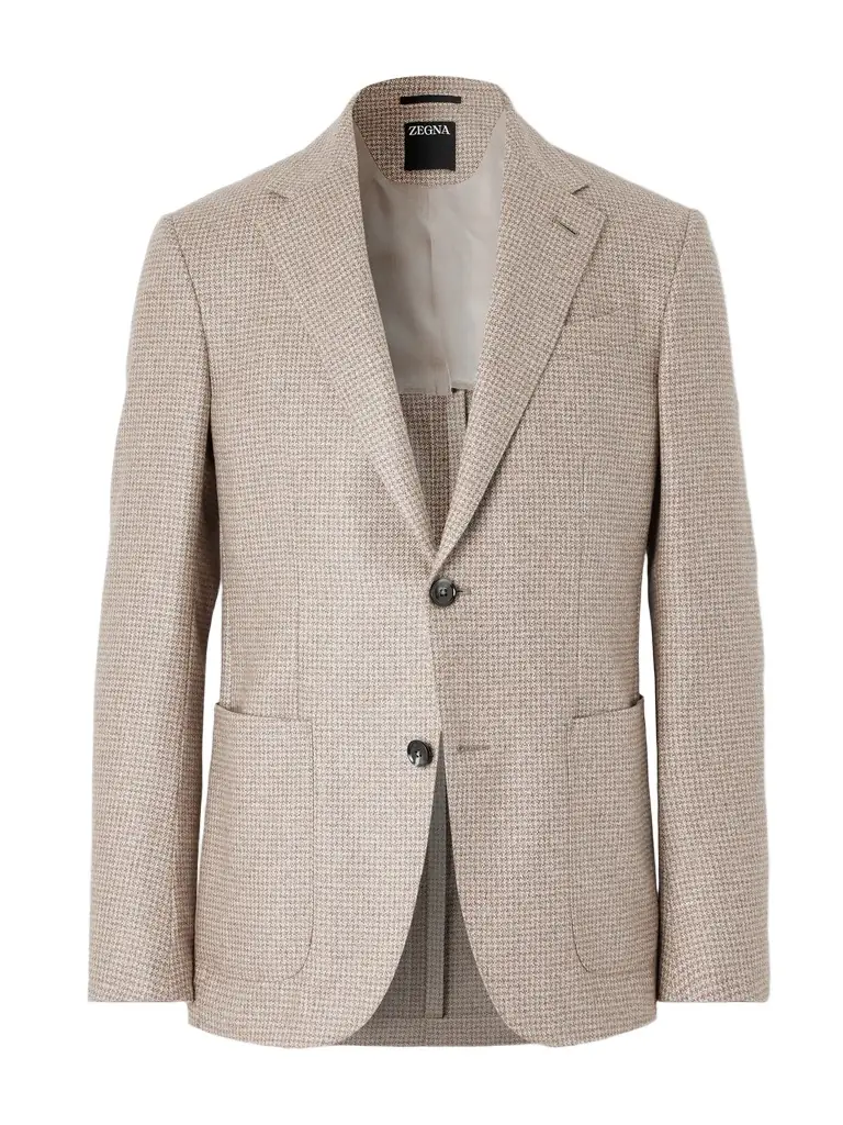 Zegna Houndstooth Silk and Cashmere-Blend Blazer - Men