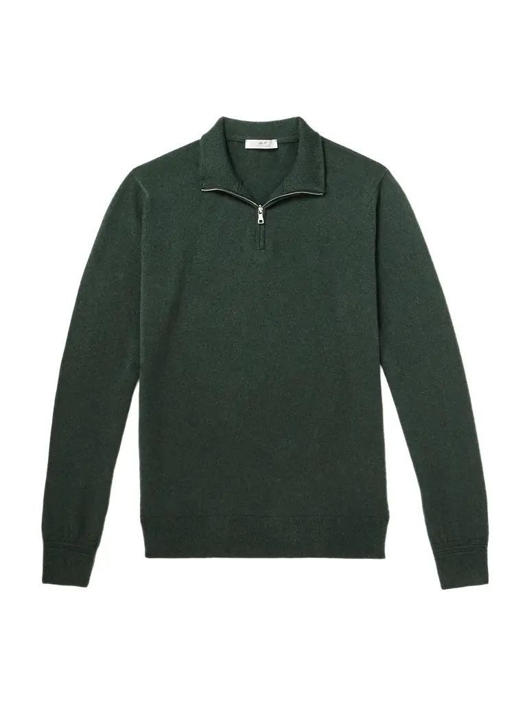 MR P. James Cashmere Half-Zip Sweater - Men