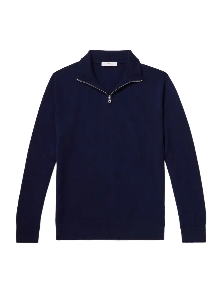 MR P. James Cashmere Half-Zip Sweater - Men