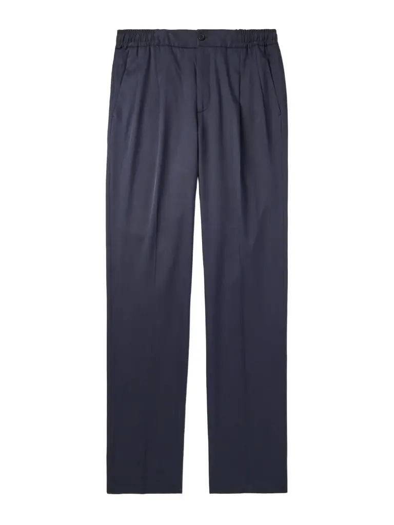 Rubinacci Leisure Straight-Leg Pleated Silk-Twill Trousers - Men