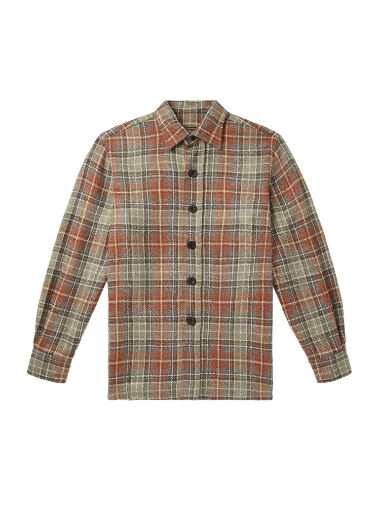 Rubinacci Checked Wool Shirt - Men