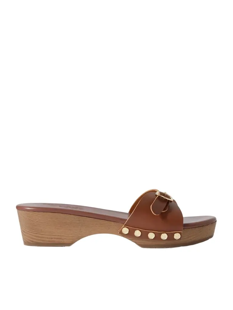 Ancient Greek Sandals Omonia Studded Leather Clogs