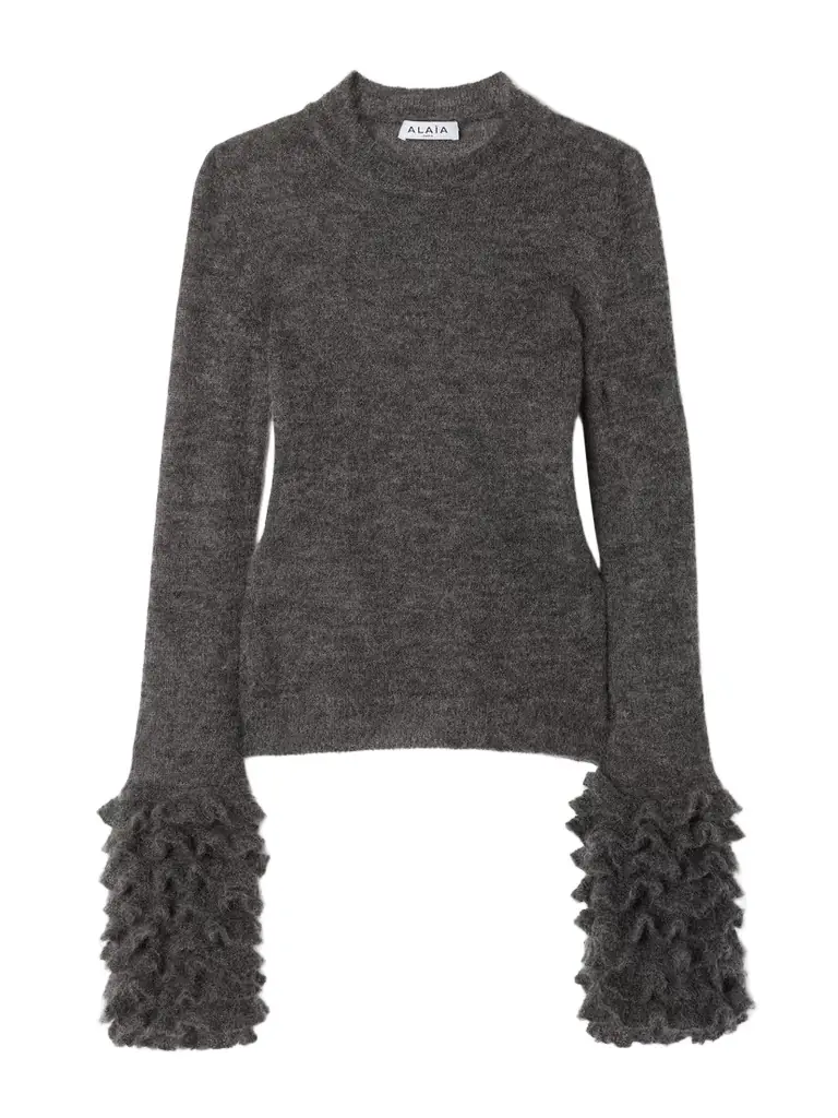 Alaïa Ruched Mohair-blend Sweater