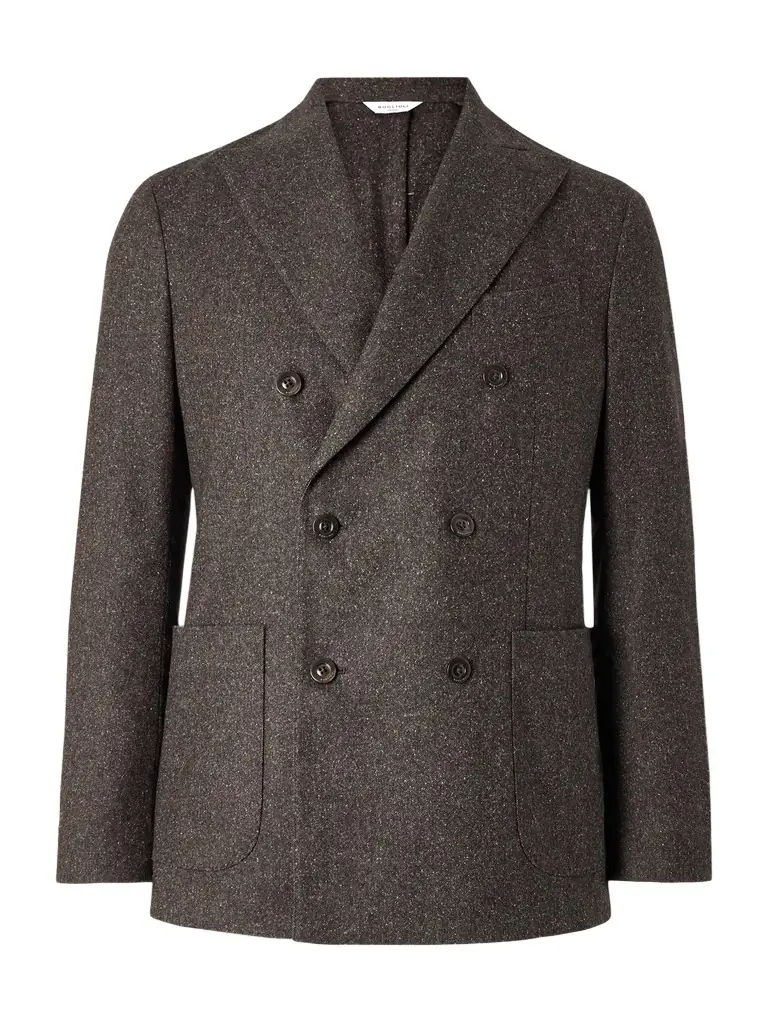 Boglioli Double-Breasted Virgin Wool-Blend Blazer - Men