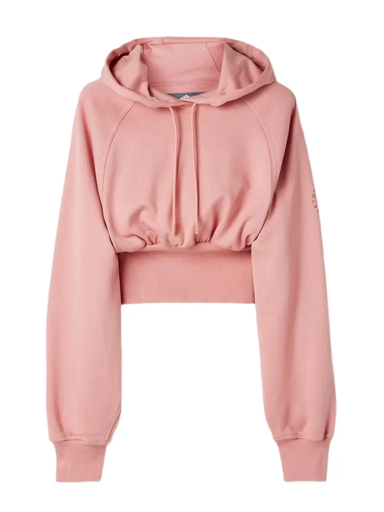 adidas by Stella McCartney Cropped Organic Cotton-jersey Hoodie
