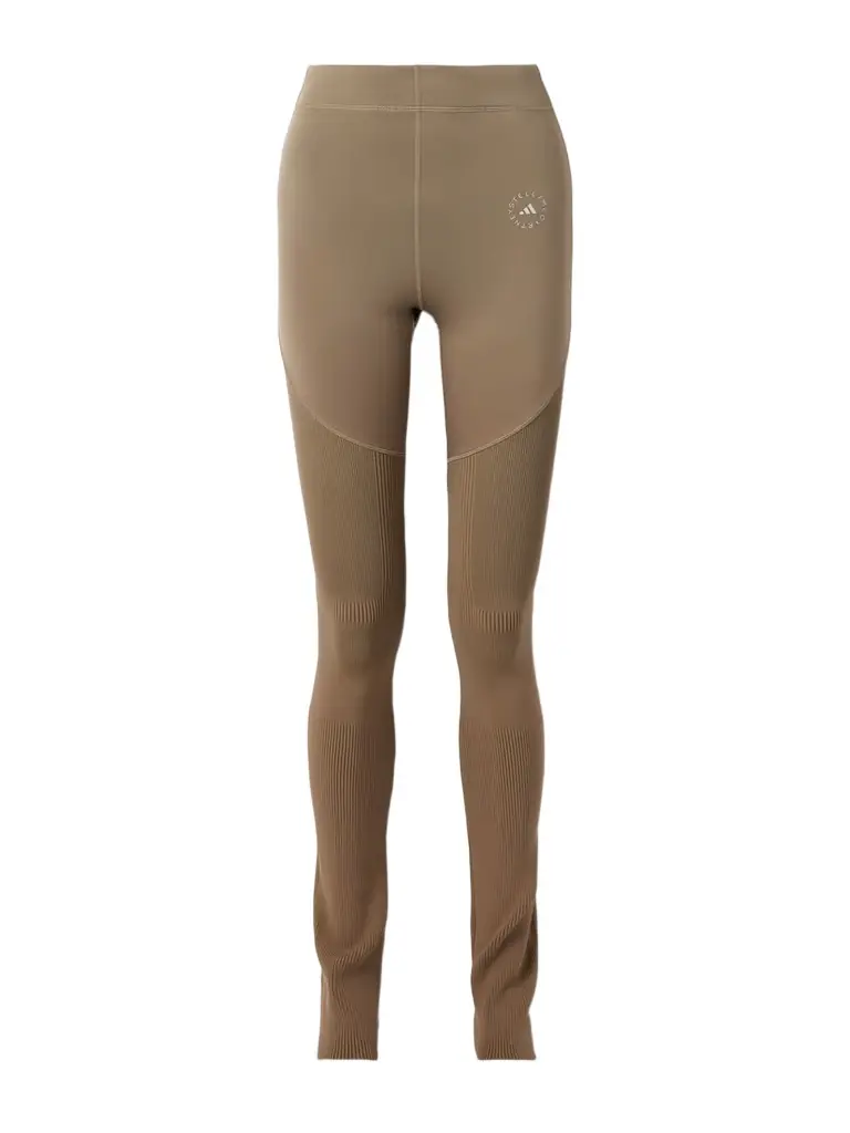 adidas by Stella McCartney Paneled Stretch Recycled And Ribbed-knit Leggings