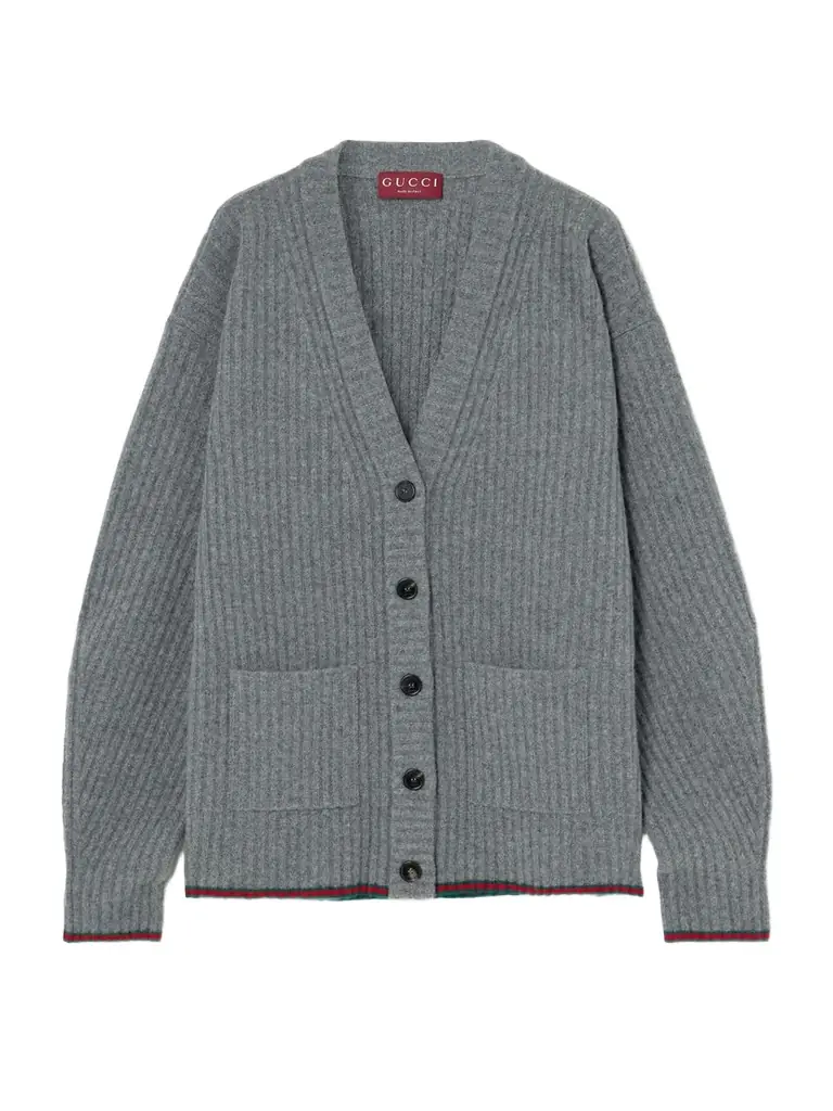 Gucci triped Ribbed Wool Cardigan
