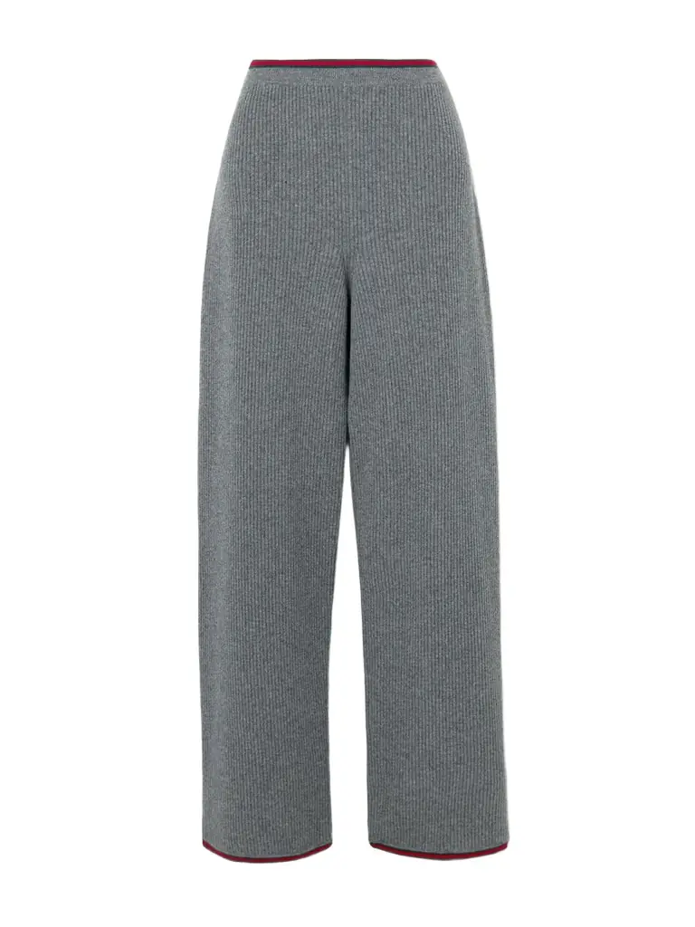 Gucci Striped Ribbed Wool-blend Wide-leg Pants