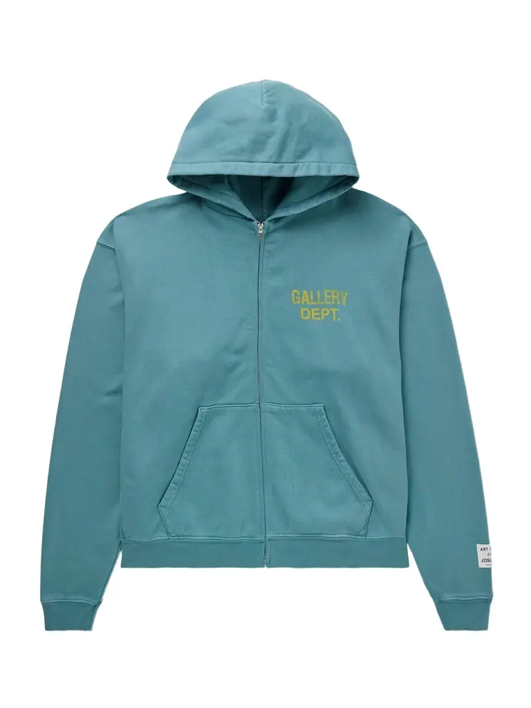 Gallery Dept. 90's Logo-Print Cotton-Jersey Zip-Up Hoodie - Men