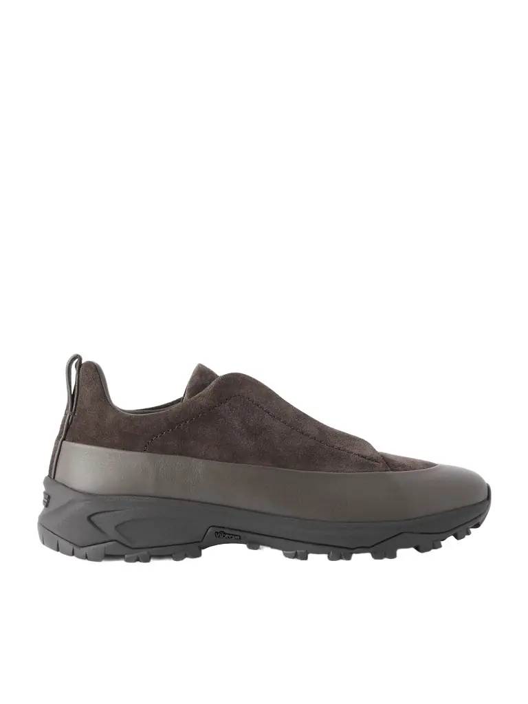 Zegna Triple Stitch™ Monte Rubber-Trimmed Suede Slip-On Sneakers - Men