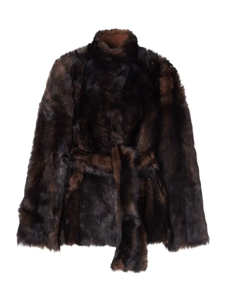 Nour Hammour Elsa Belted Shearling Jacket