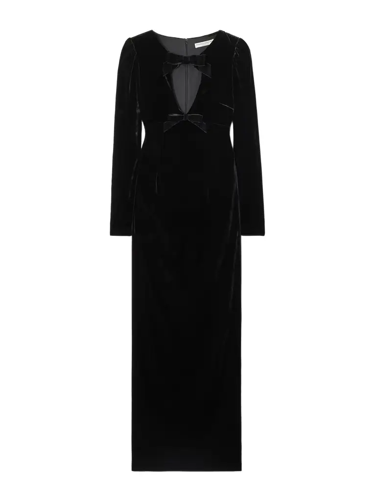 Alessandra Rich Cutout Bow-embellished Velvet Gown