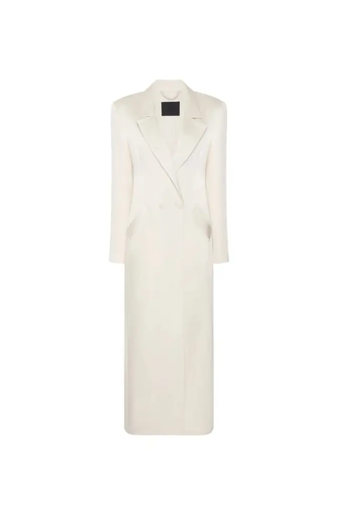 LAPOINTE Satin Double Breasted Coat